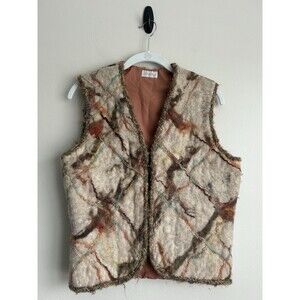 Vintage Cynthia Boyes Art to Wear wool/nuno felt multicolor Vest Jacket S Small